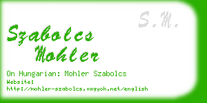 szabolcs mohler business card